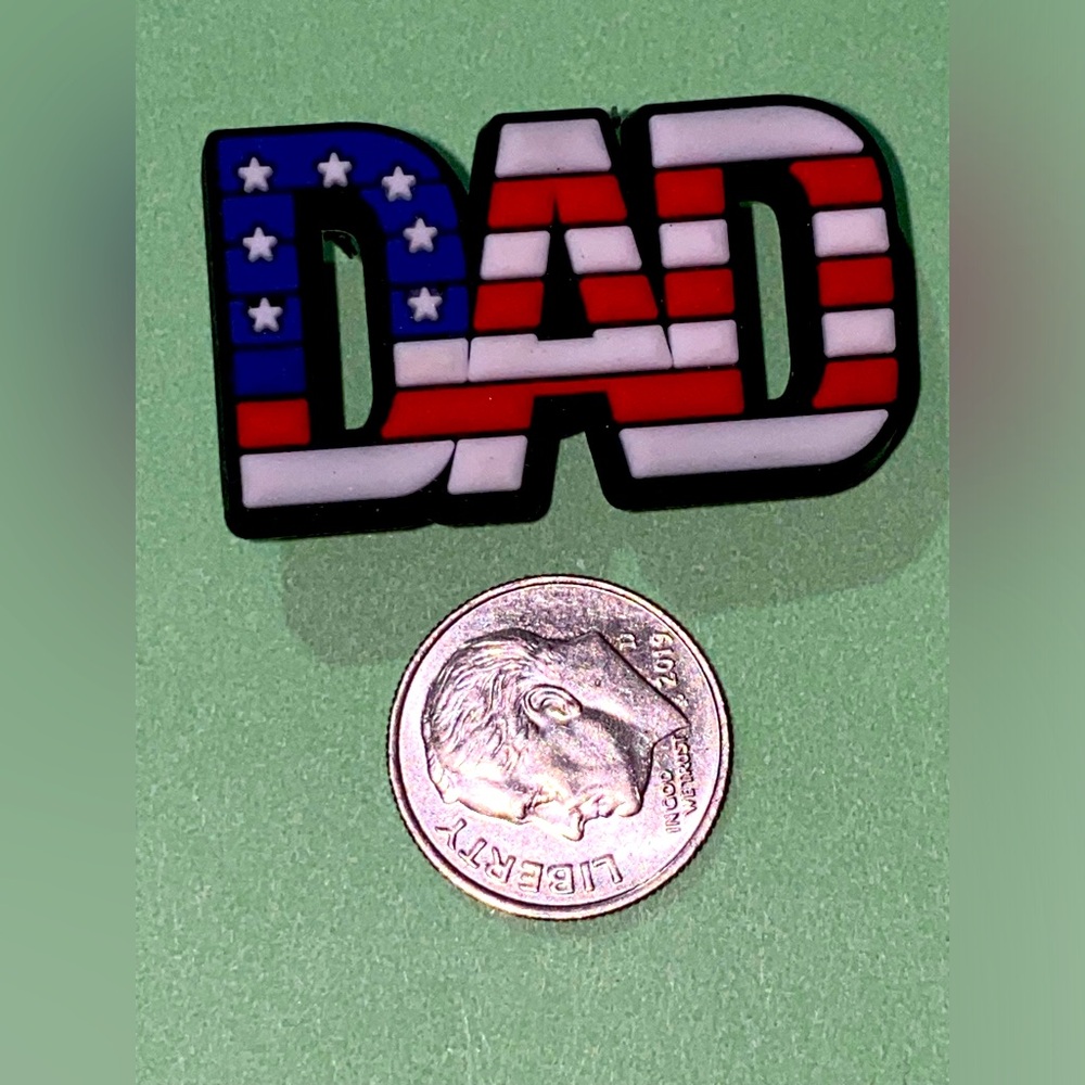 (10 for $15) Patriotic DAD FATHER'S DAY Crocs Shoes Charms